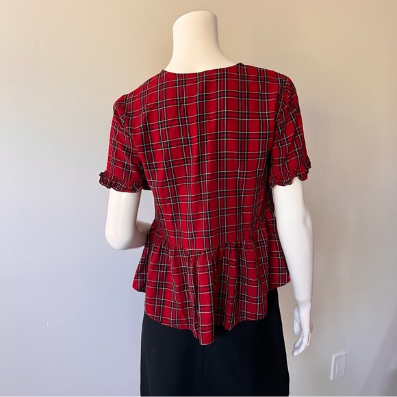 Madewell Studio Ruffle-Hem Top in Clanton Plaid Size S - Picture 6 of 10